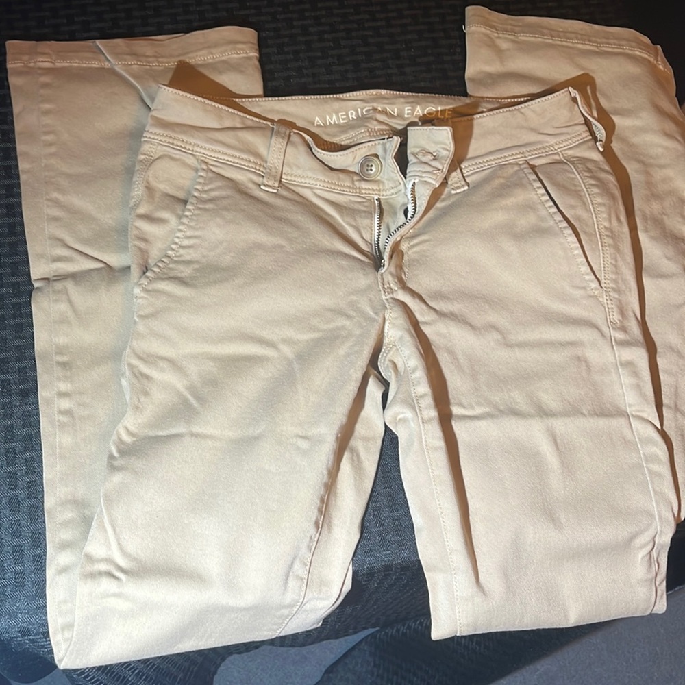 American Eagle Khaki kick boot, super stretch, size 4 pants
